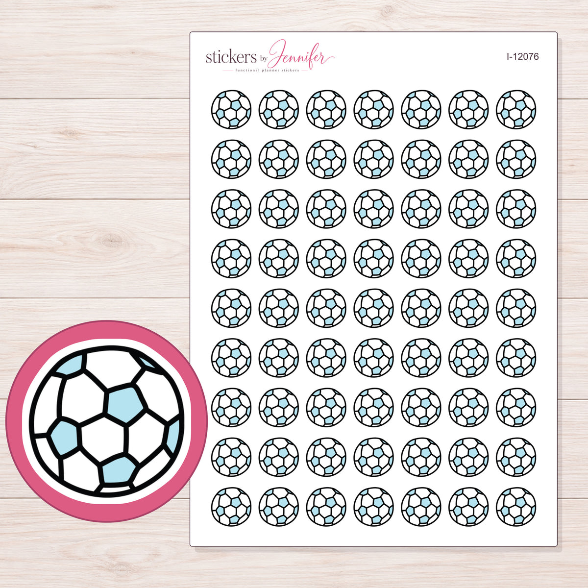 I-12076 planner sticker sheet with enlarged sticker detail