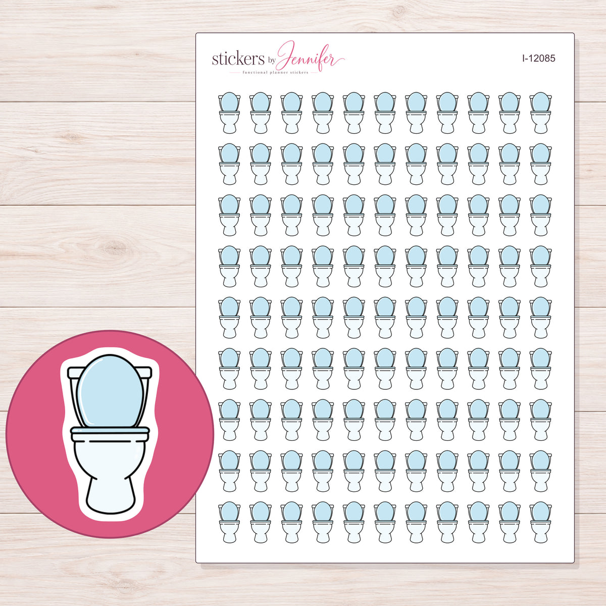 I-12085 planner sticker sheet with enlarged sticker detail