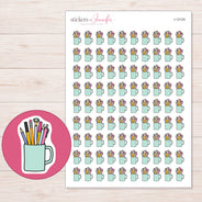 I-12124 planner sticker sheet with enlarged sticker detail