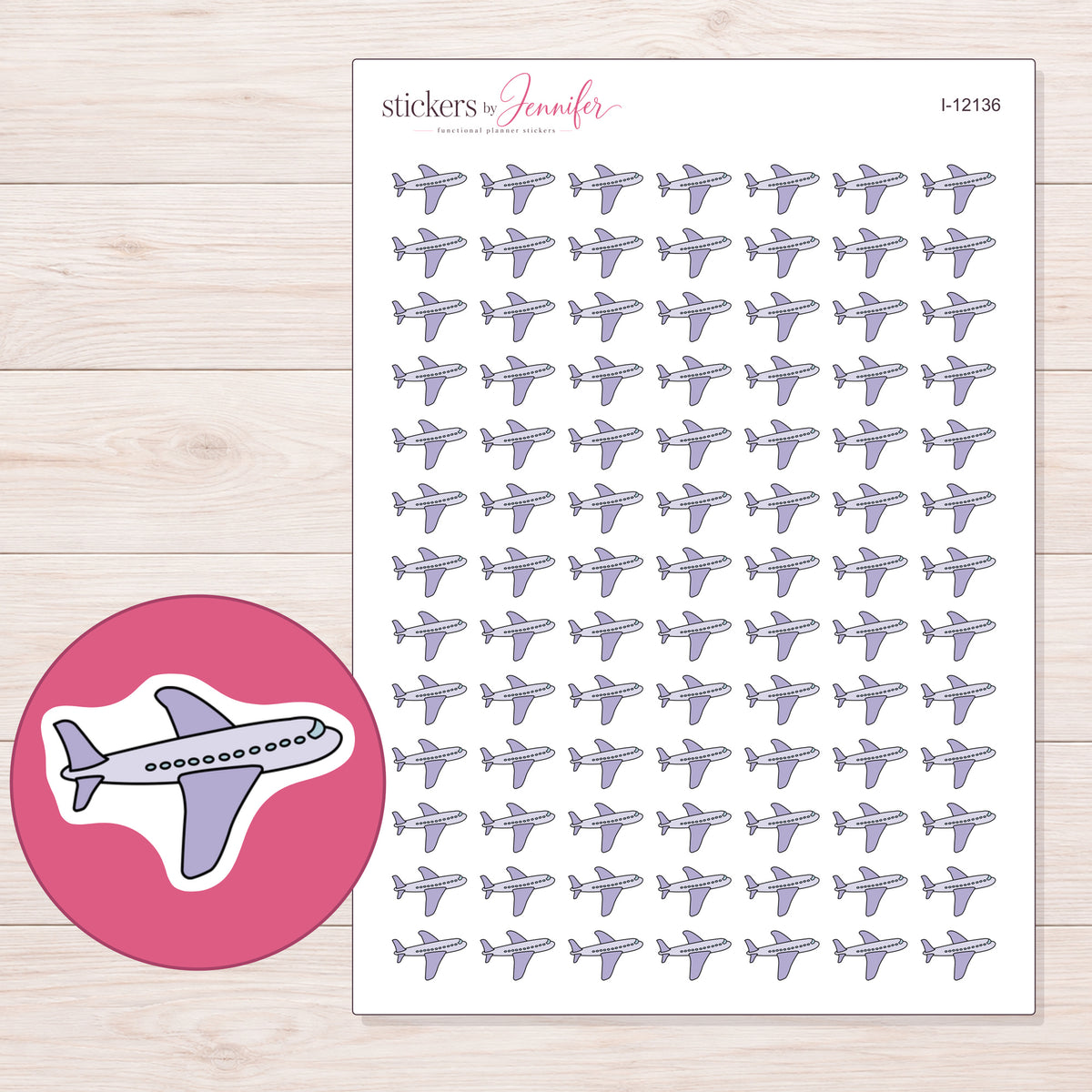 I-12136 planner sticker sheet with enlarged sticker detail