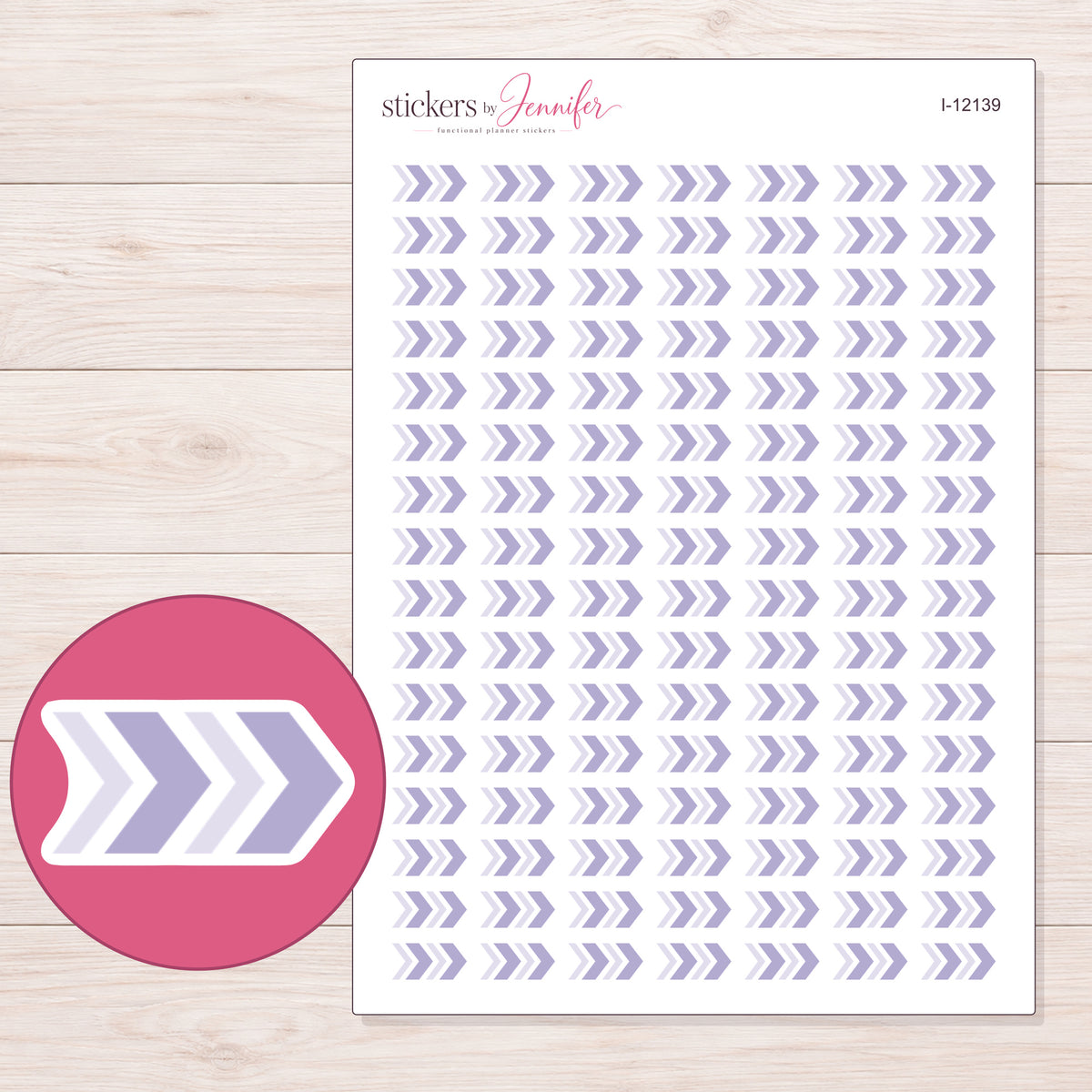 I-12139 planner sticker sheet with enlarged sticker detail