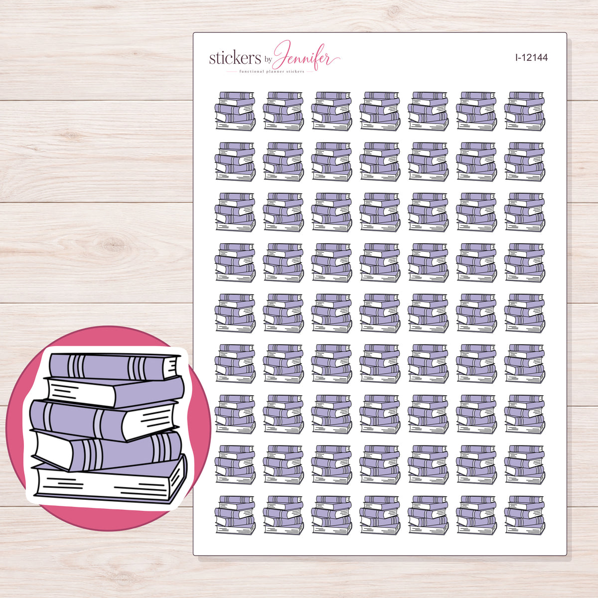 I-12144 planner sticker sheet with enlarged sticker detail