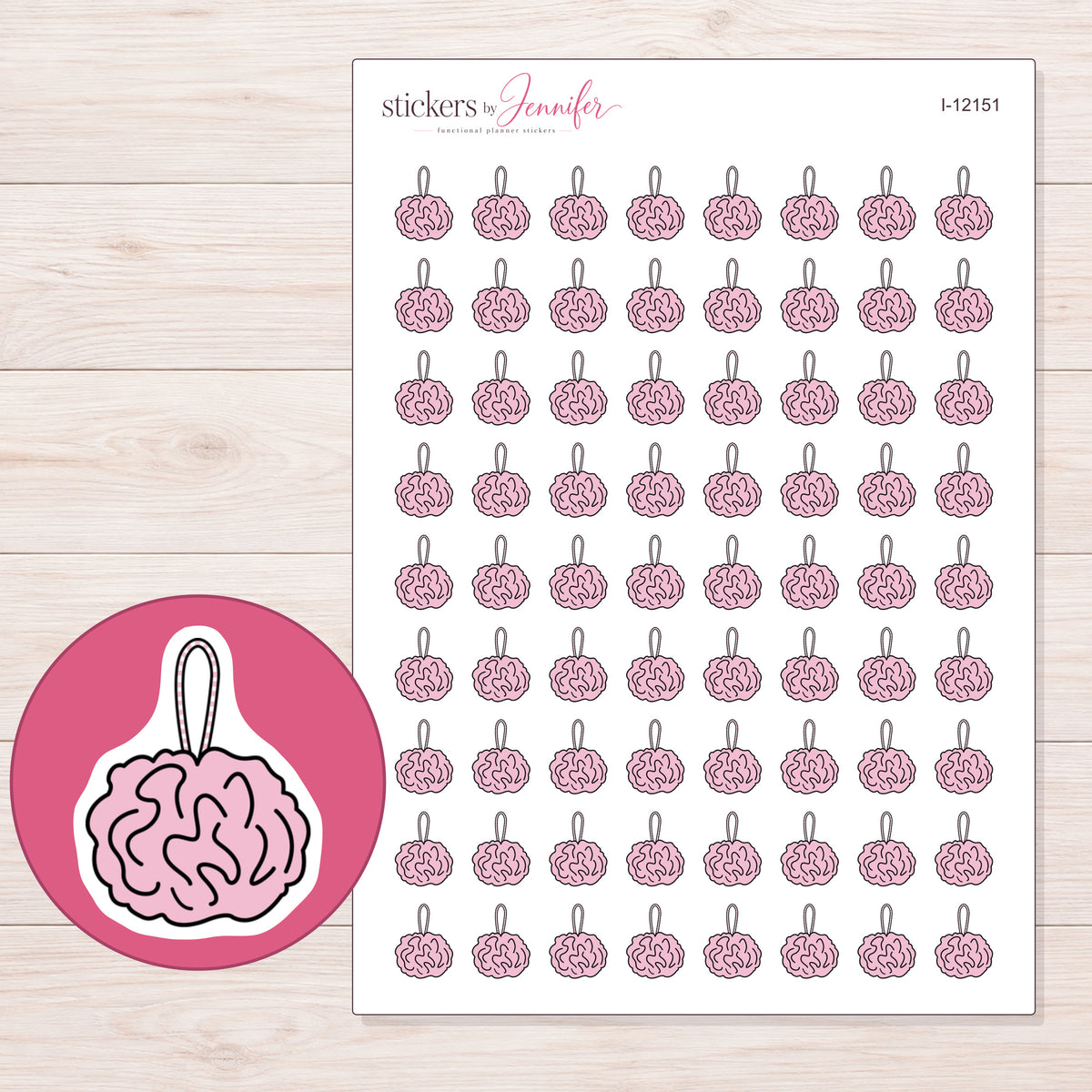 I-12151 planner sticker sheet with enlarged sticker detail