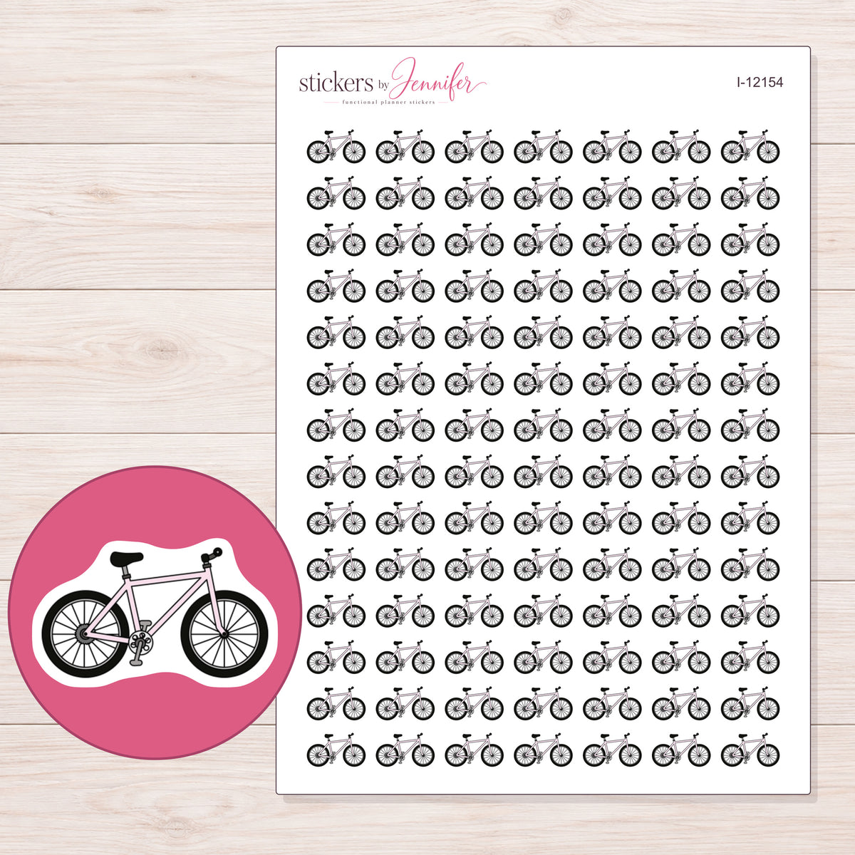 I-12154 planner sticker sheet with enlarged sticker detail