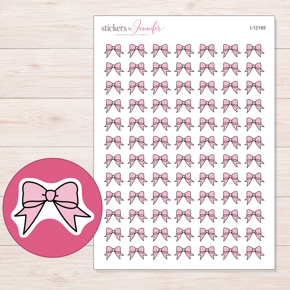 I-12165 planner sticker sheet with enlarged sticker detail