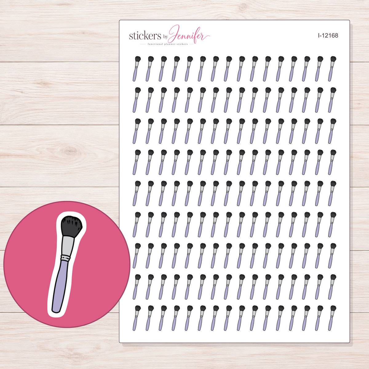 I-12168 planner sticker sheet with enlarged sticker detail