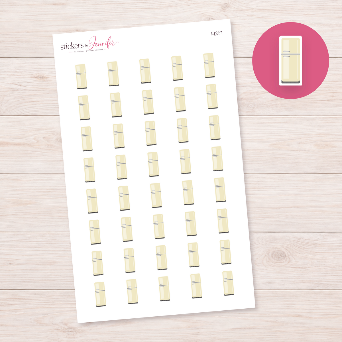 Cream Refrigerator Planner Stickers | I-1217