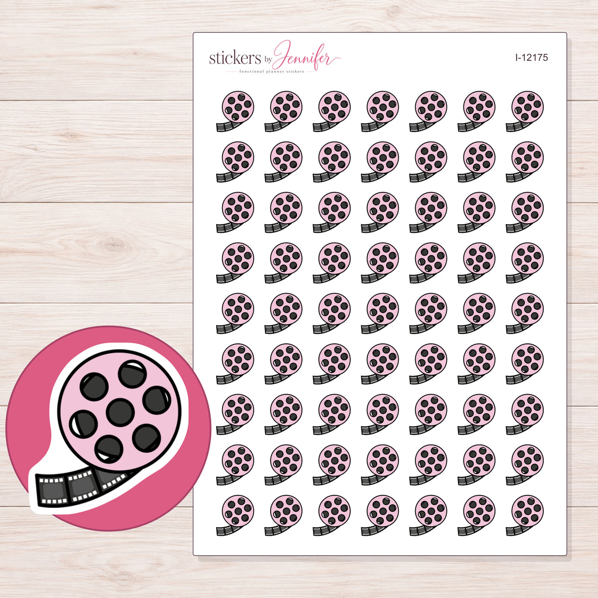 I-12175 planner sticker sheet with enlarged sticker detail
