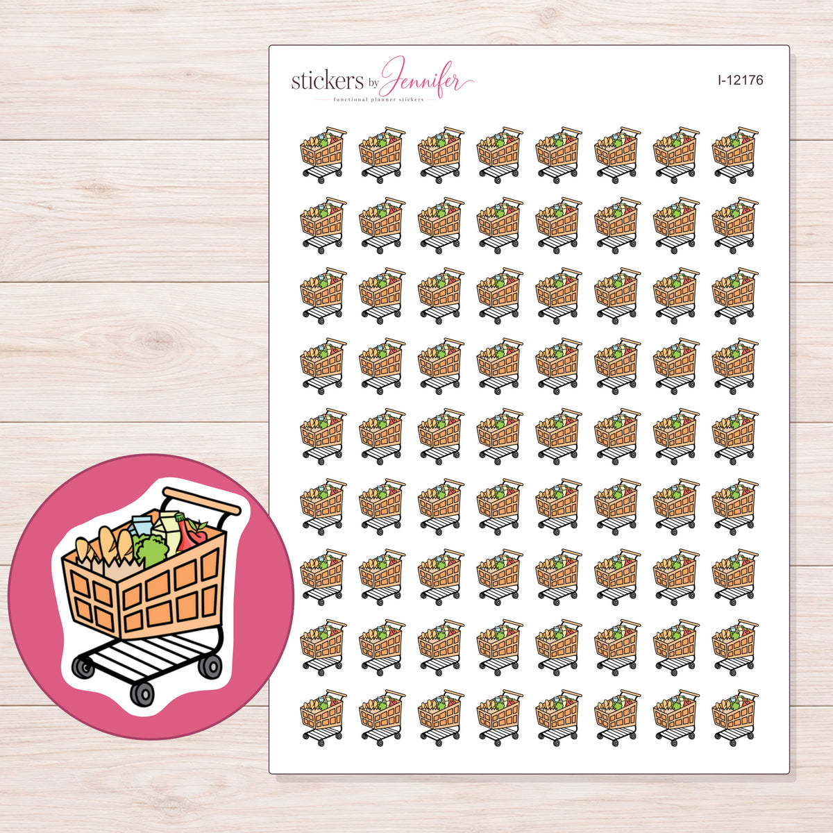 I-12176 planner sticker sheet with enlarged sticker detail