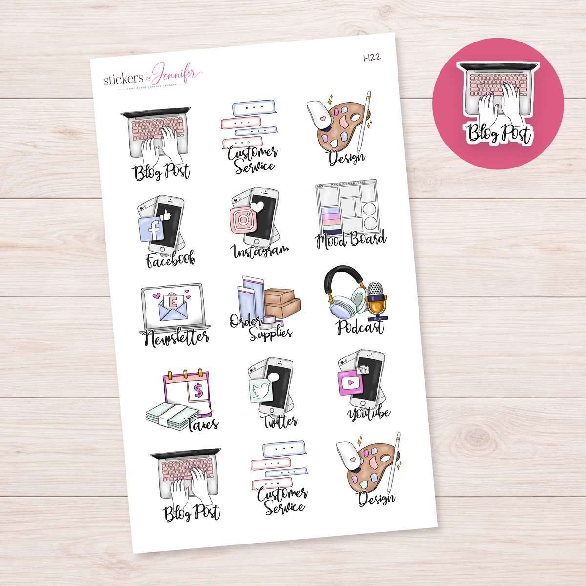 Blog Post Script Planner Stickers | I-122