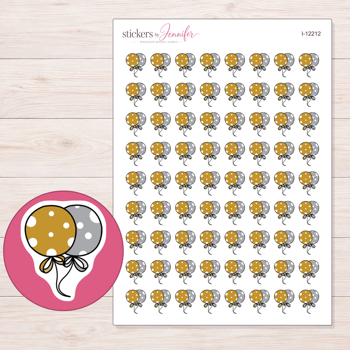 I-12212 planner sticker sheet with enlarged sticker detail