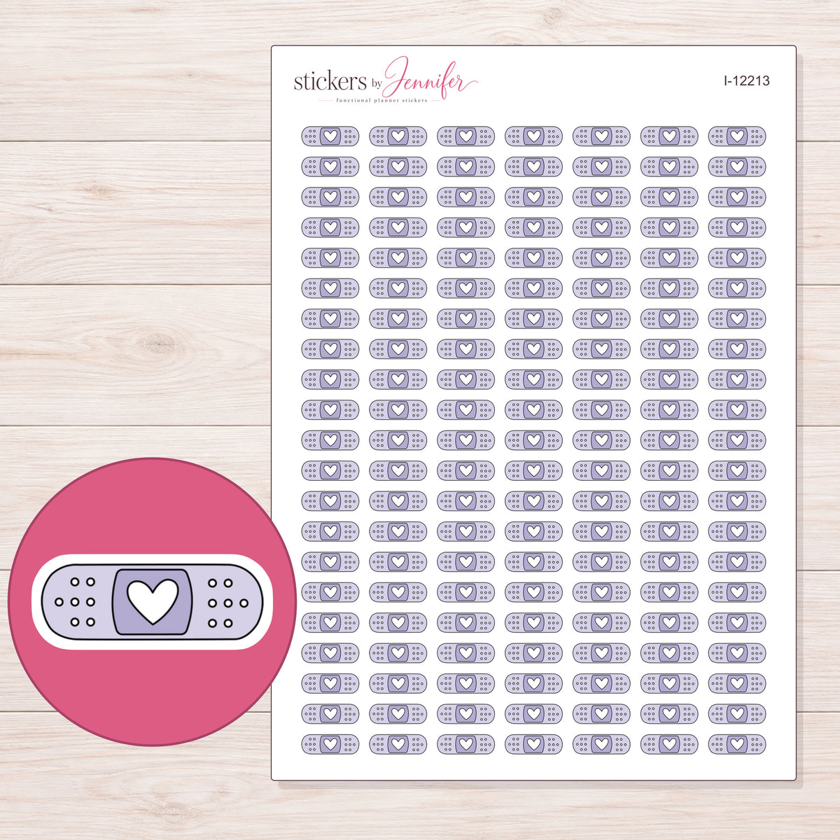 I-12213 planner sticker sheet with enlarged sticker detail