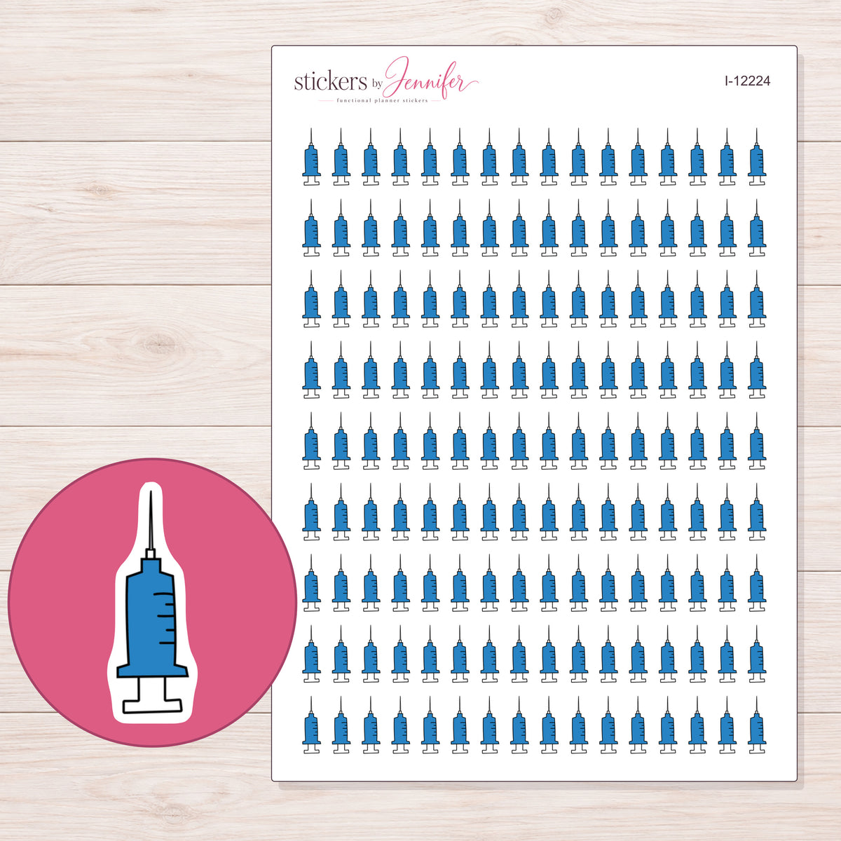 I-12224 planner sticker sheet with enlarged sticker detail