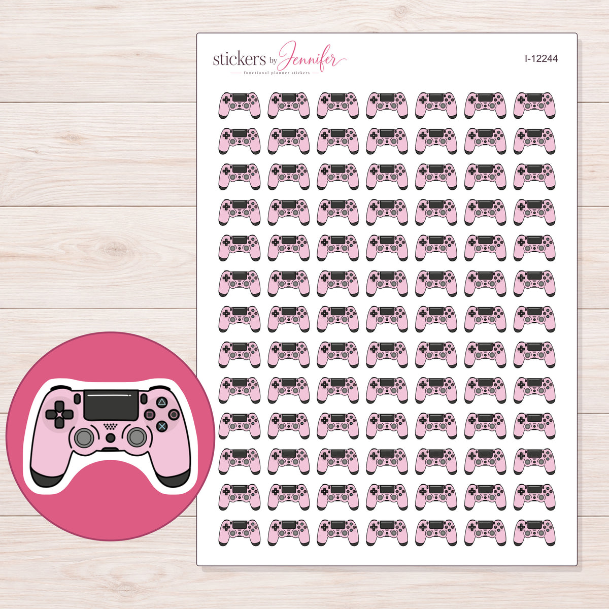 I-12244 planner sticker sheet with enlarged sticker detail