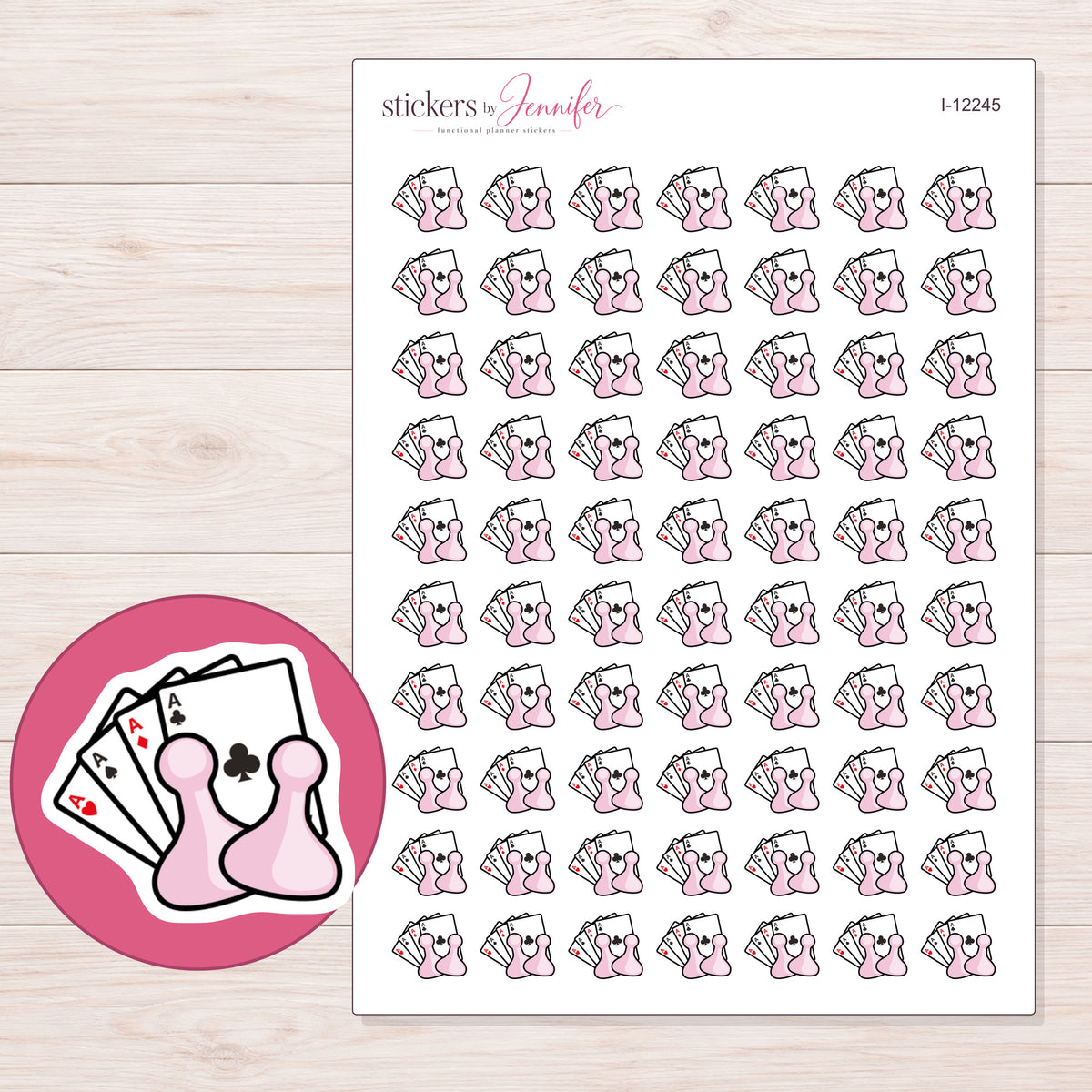 I-12245 planner sticker sheet with enlarged sticker detail