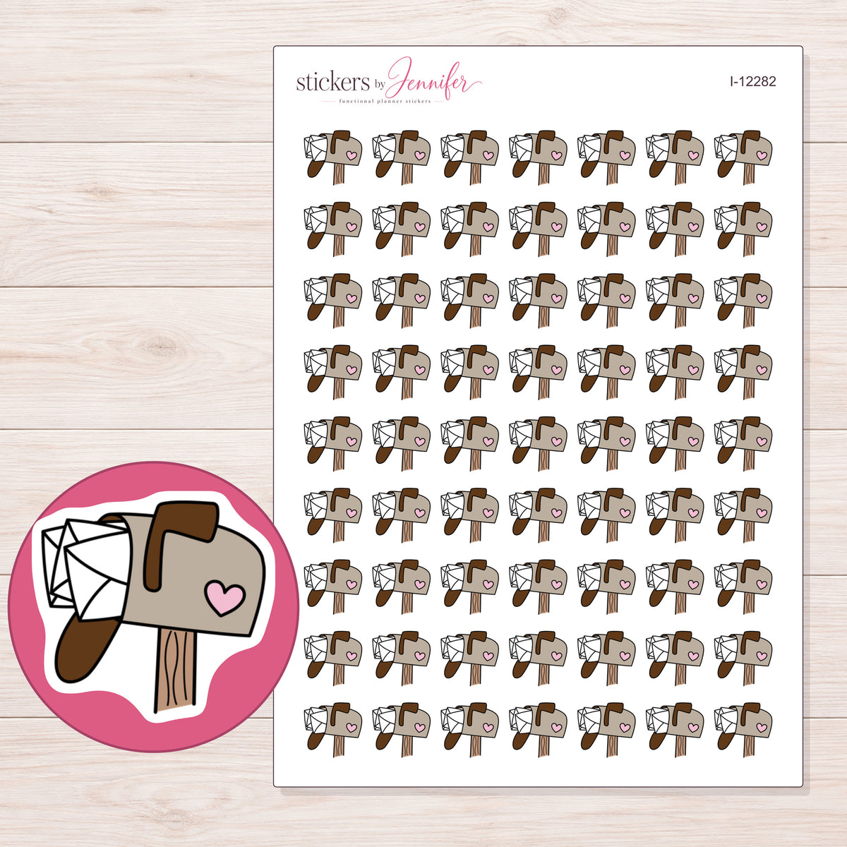 I-12282 planner sticker sheet with enlarged sticker detail