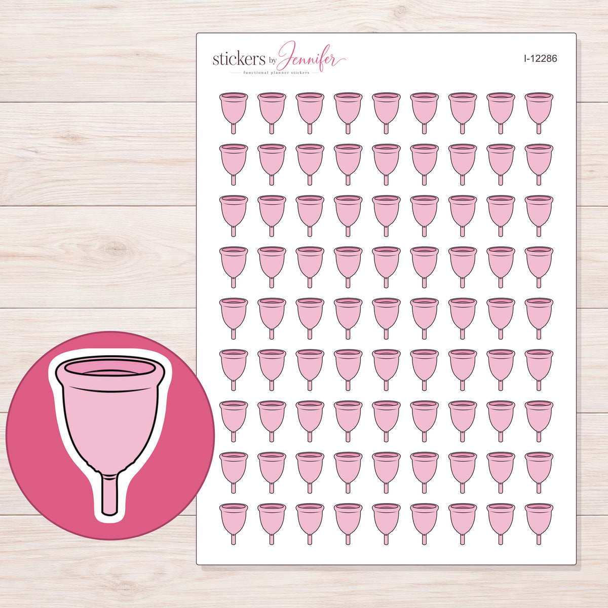 I-12286 planner sticker sheet with enlarged sticker detail