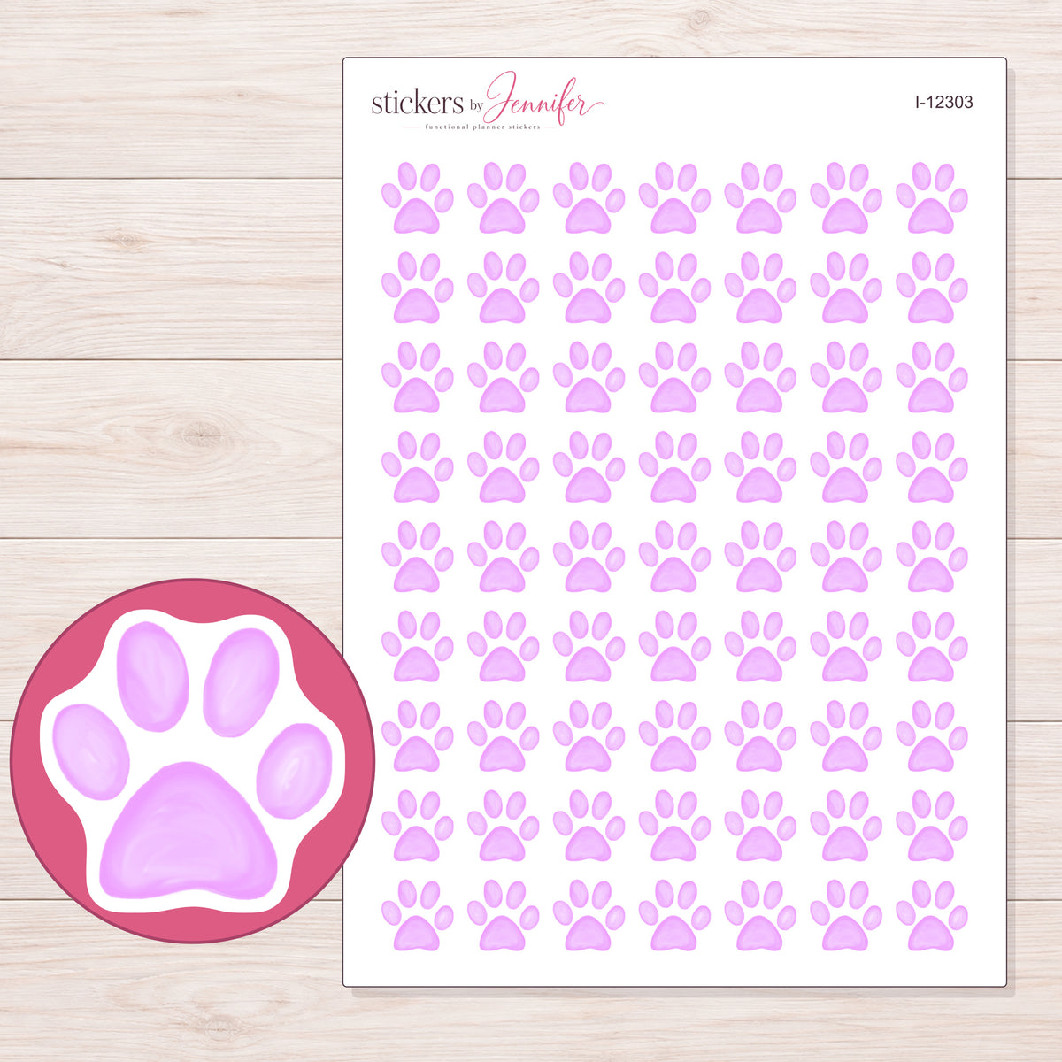 I-12303 planner sticker sheet with enlarged sticker detail