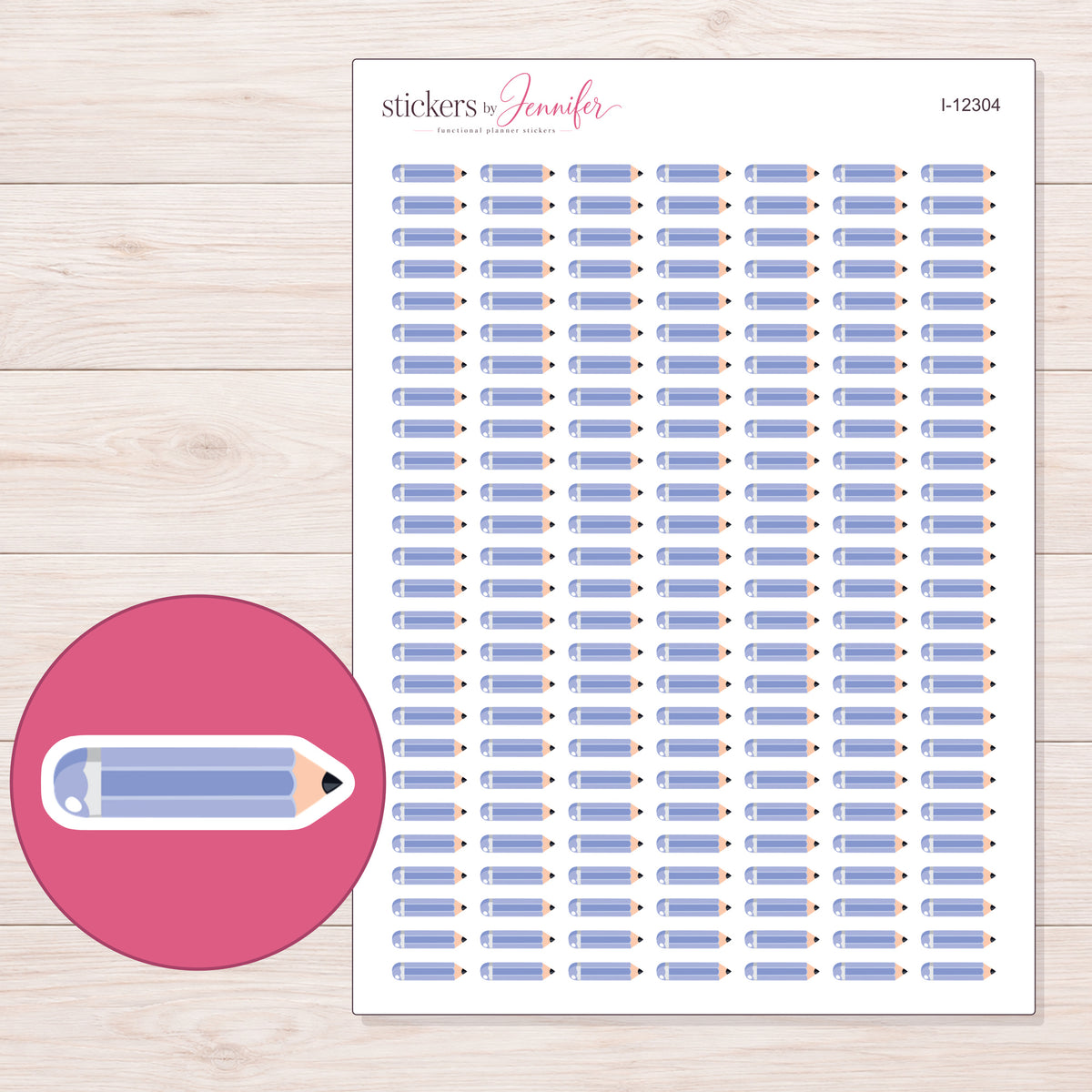 I-12304 planner sticker sheet with enlarged sticker detail