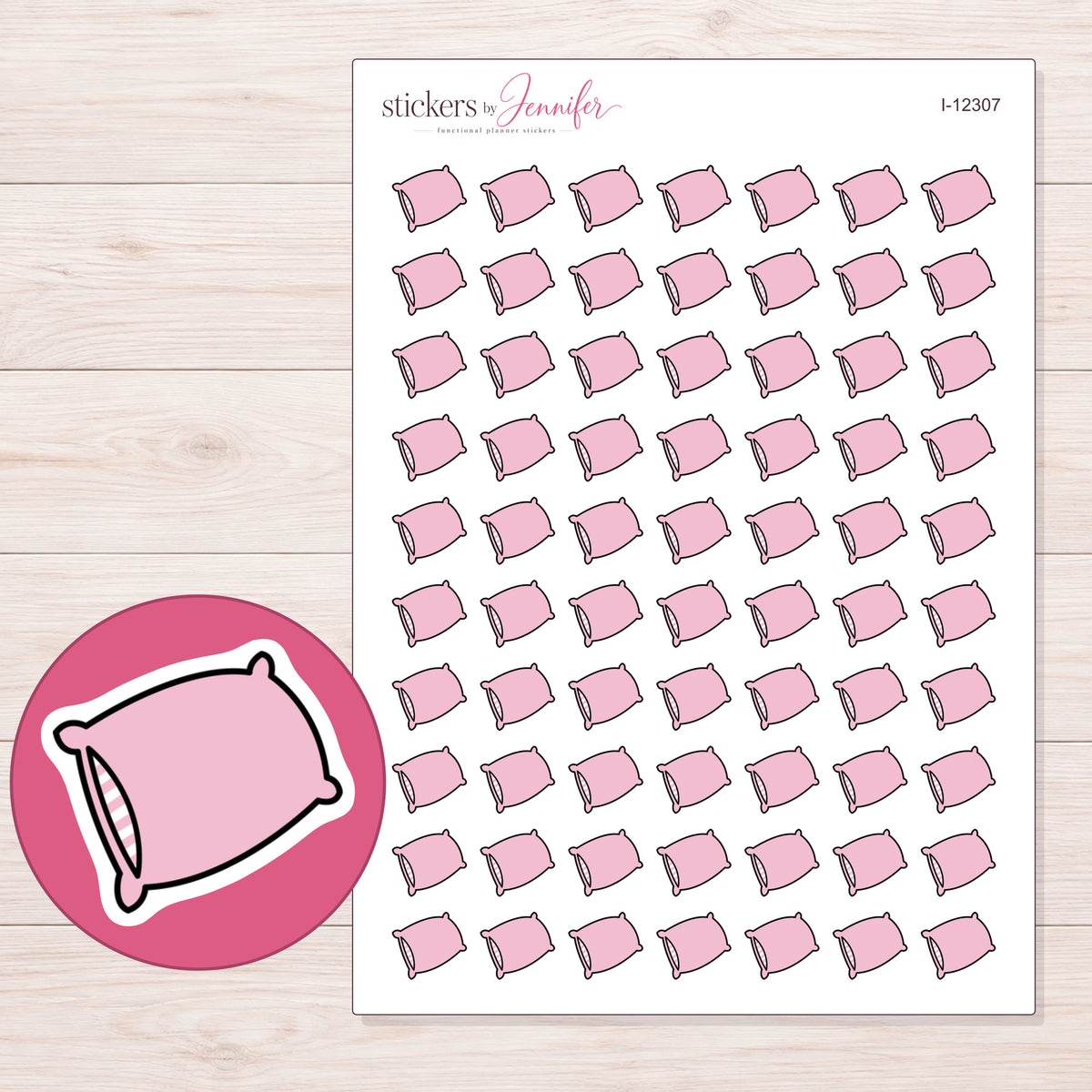I-12307 planner sticker sheet with enlarged sticker detail