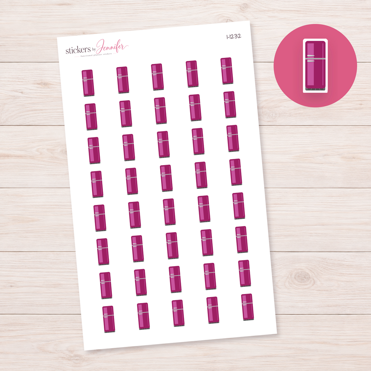 Berry Two-Door Fridge Planner Stickers | I-1232