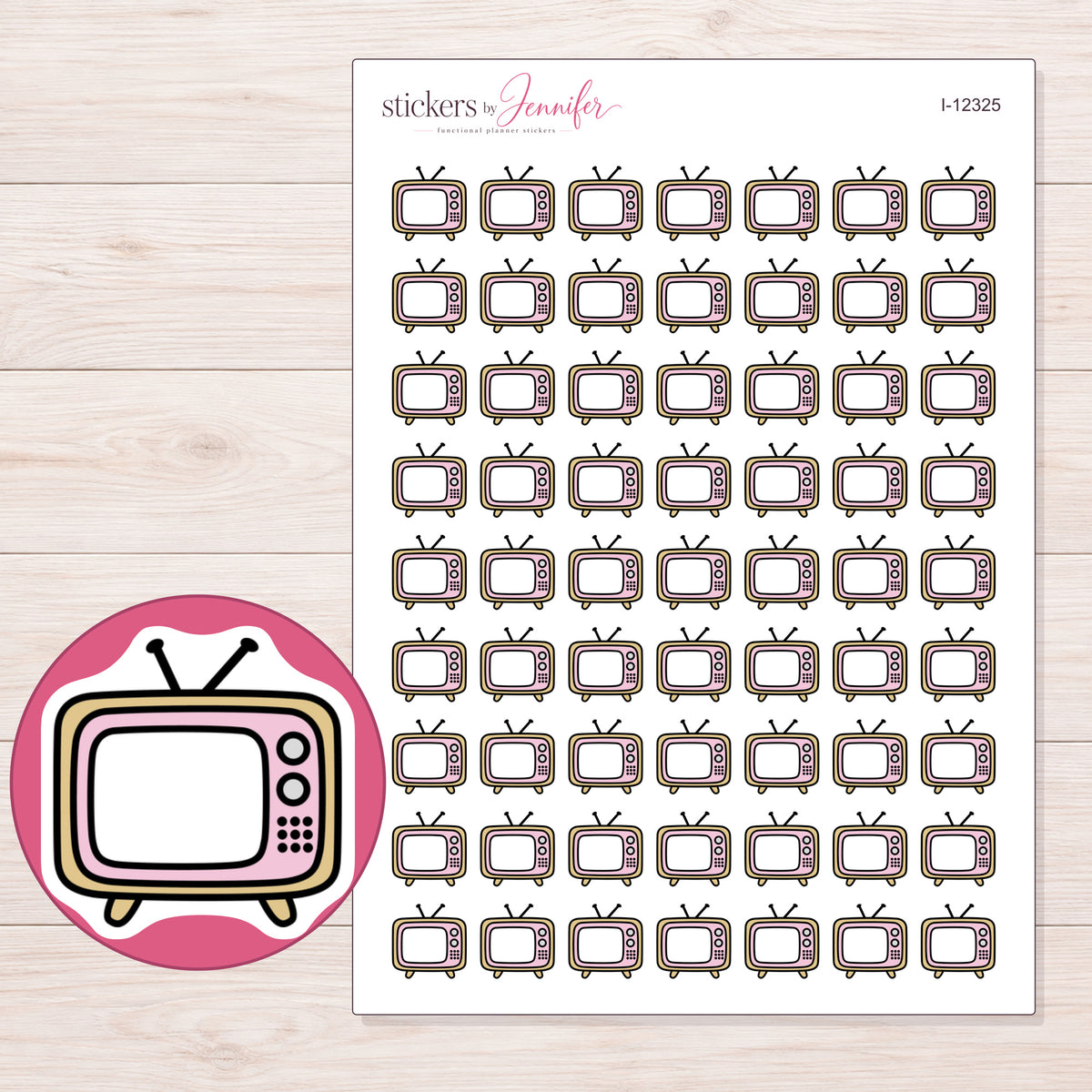 I-12325 planner sticker sheet with enlarged sticker detail