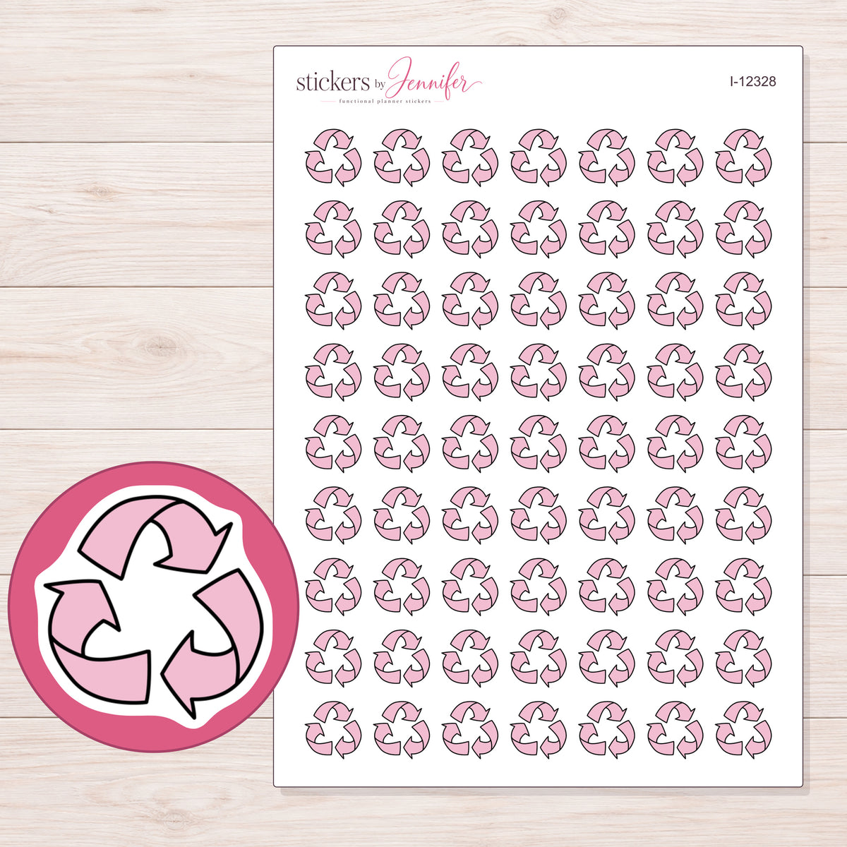 I-12328 planner sticker sheet with enlarged sticker detail
