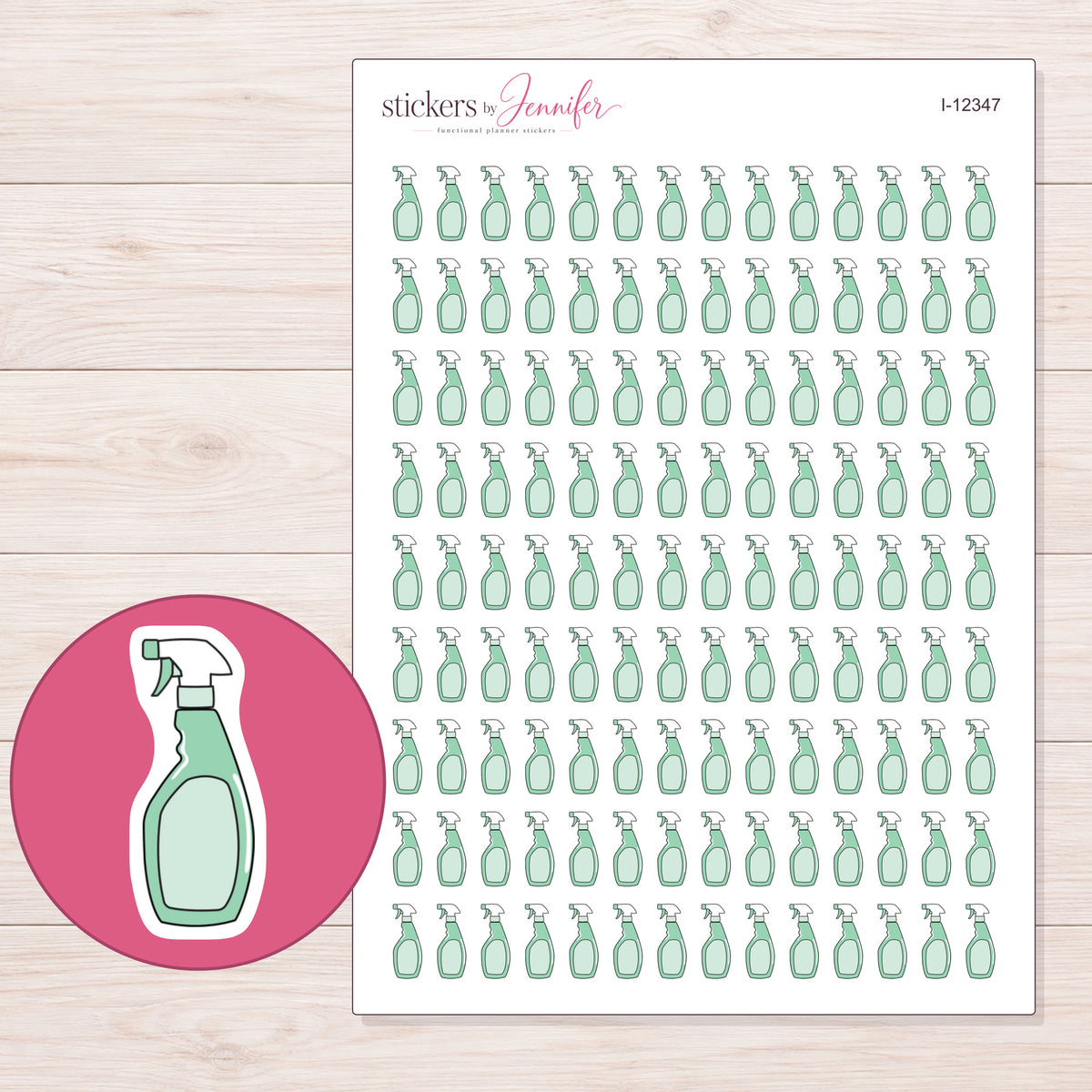 I-12347 planner sticker sheet with enlarged sticker detail