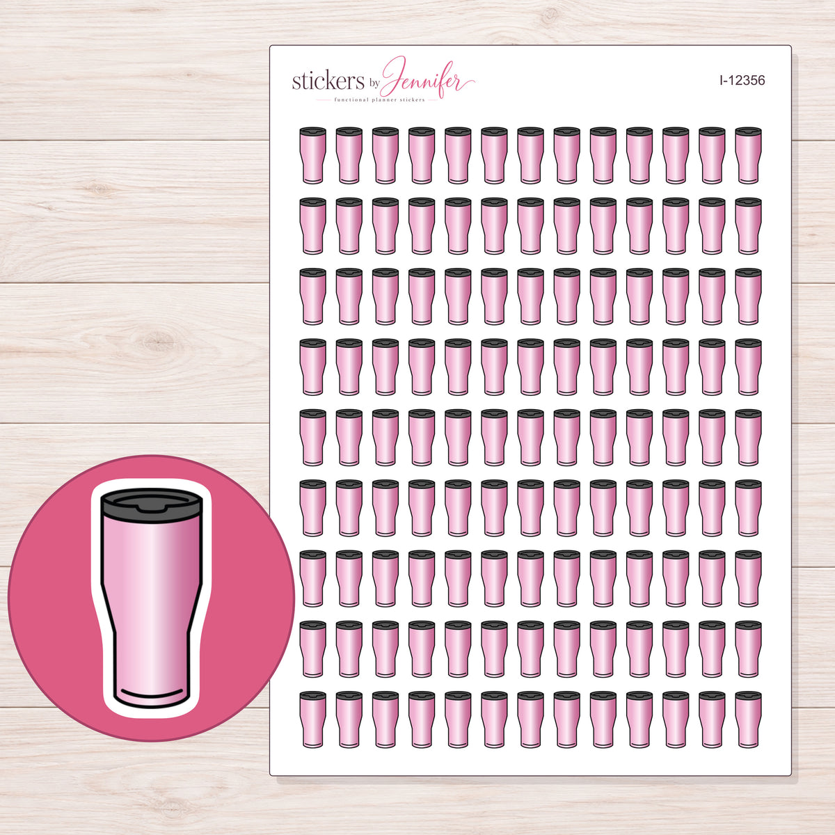 I-12356 planner sticker sheet with enlarged sticker detail