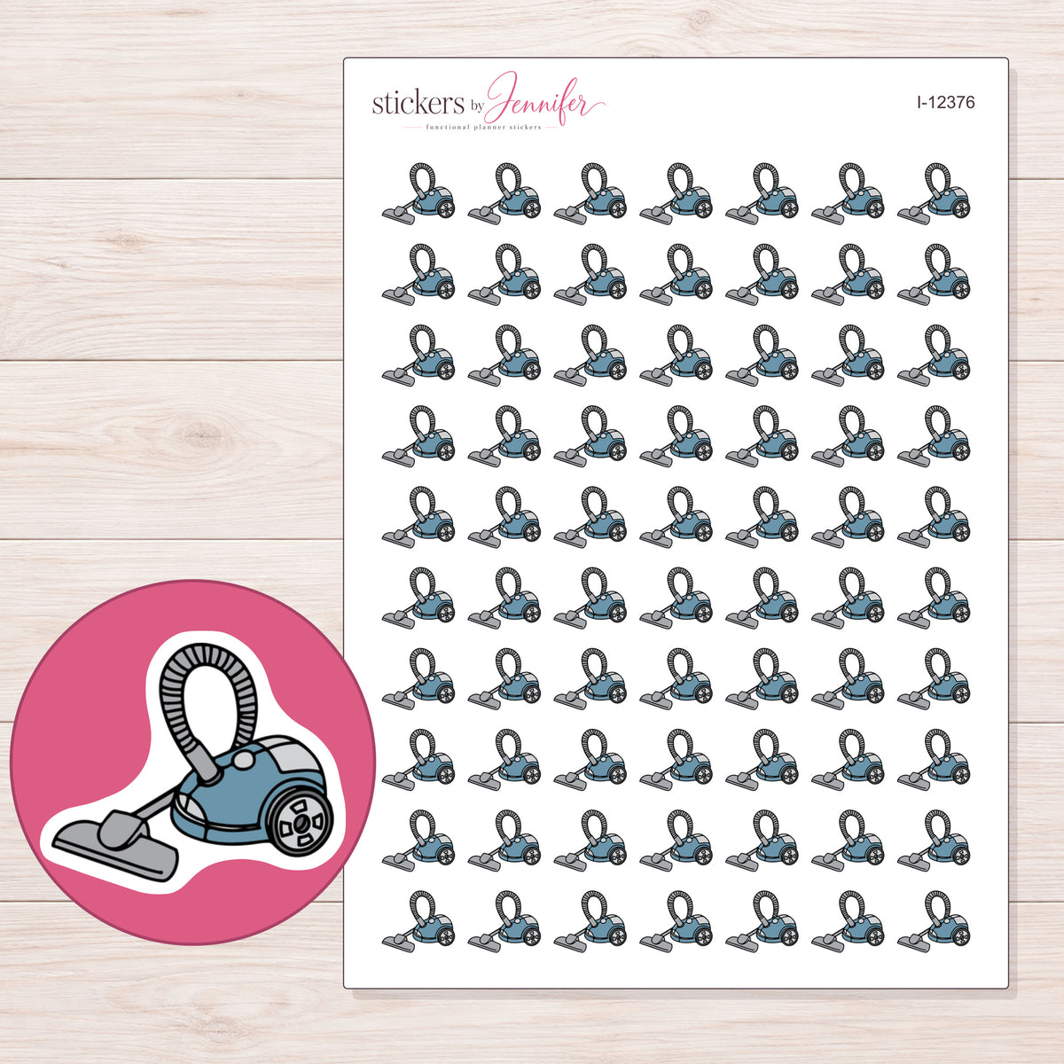 I-12376 planner sticker sheet with enlarged sticker detail