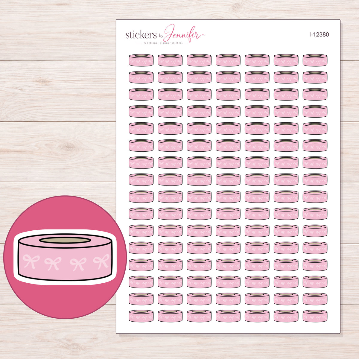 I-12380 planner sticker sheet with enlarged sticker detail