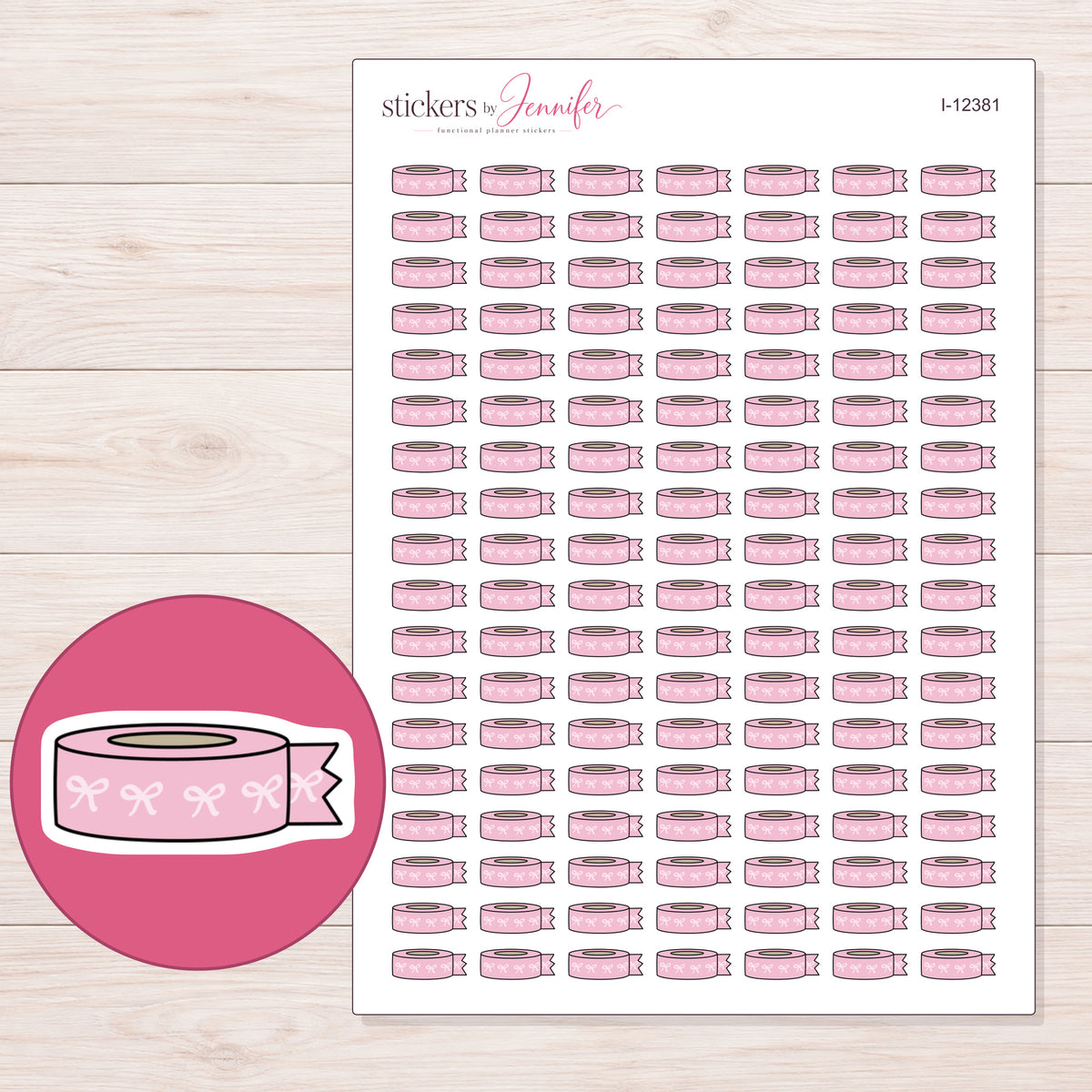 I-12381 planner sticker sheet with enlarged sticker detail