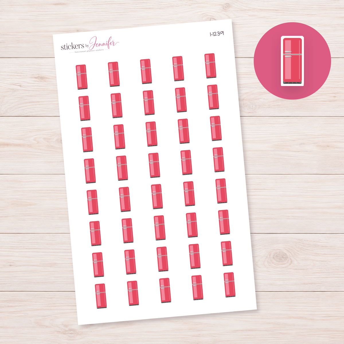 Rose Two-Door Fridge Planner Stickers | I-1239