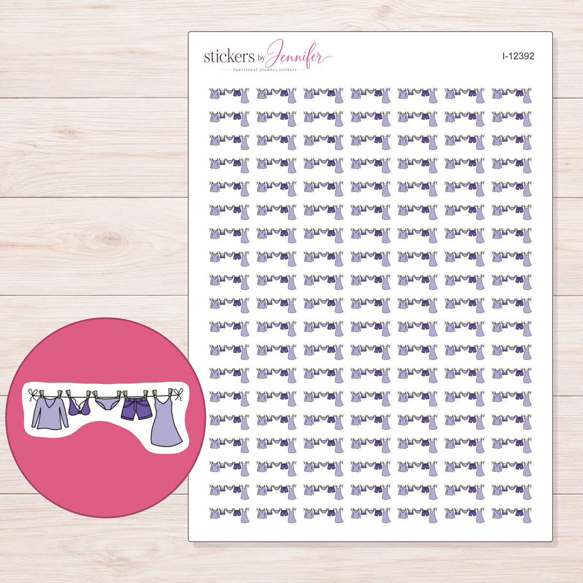 I-12392 planner sticker sheet with enlarged sticker detail