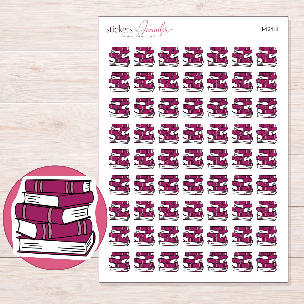 I-12414 planner sticker sheet with enlarged sticker detail