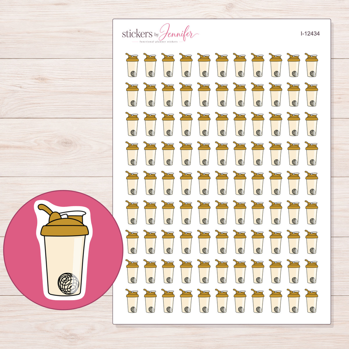 I-12434 planner sticker sheet with enlarged sticker detail