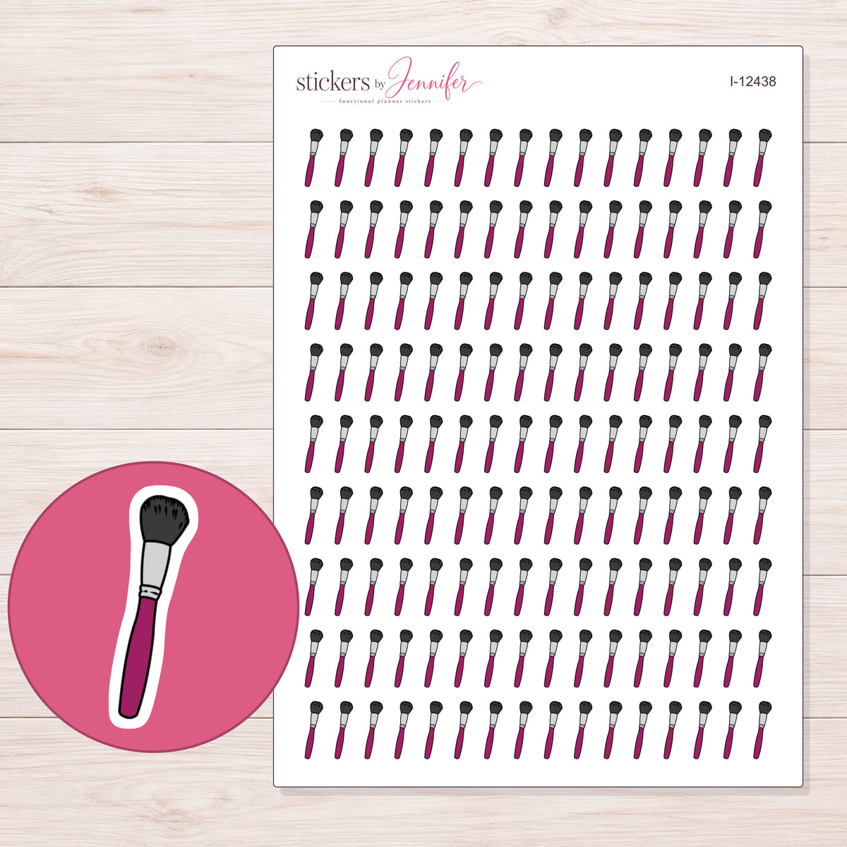 I-12438 planner sticker sheet with enlarged sticker detail