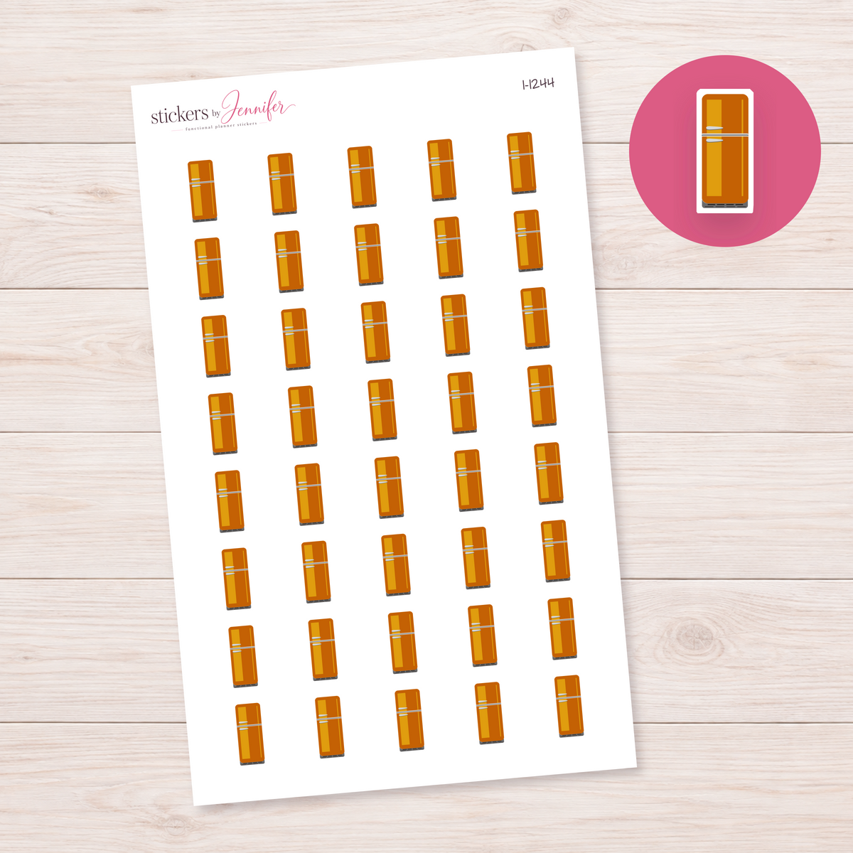 Golden Orange Refrigerator Planner Stickers | I-1244