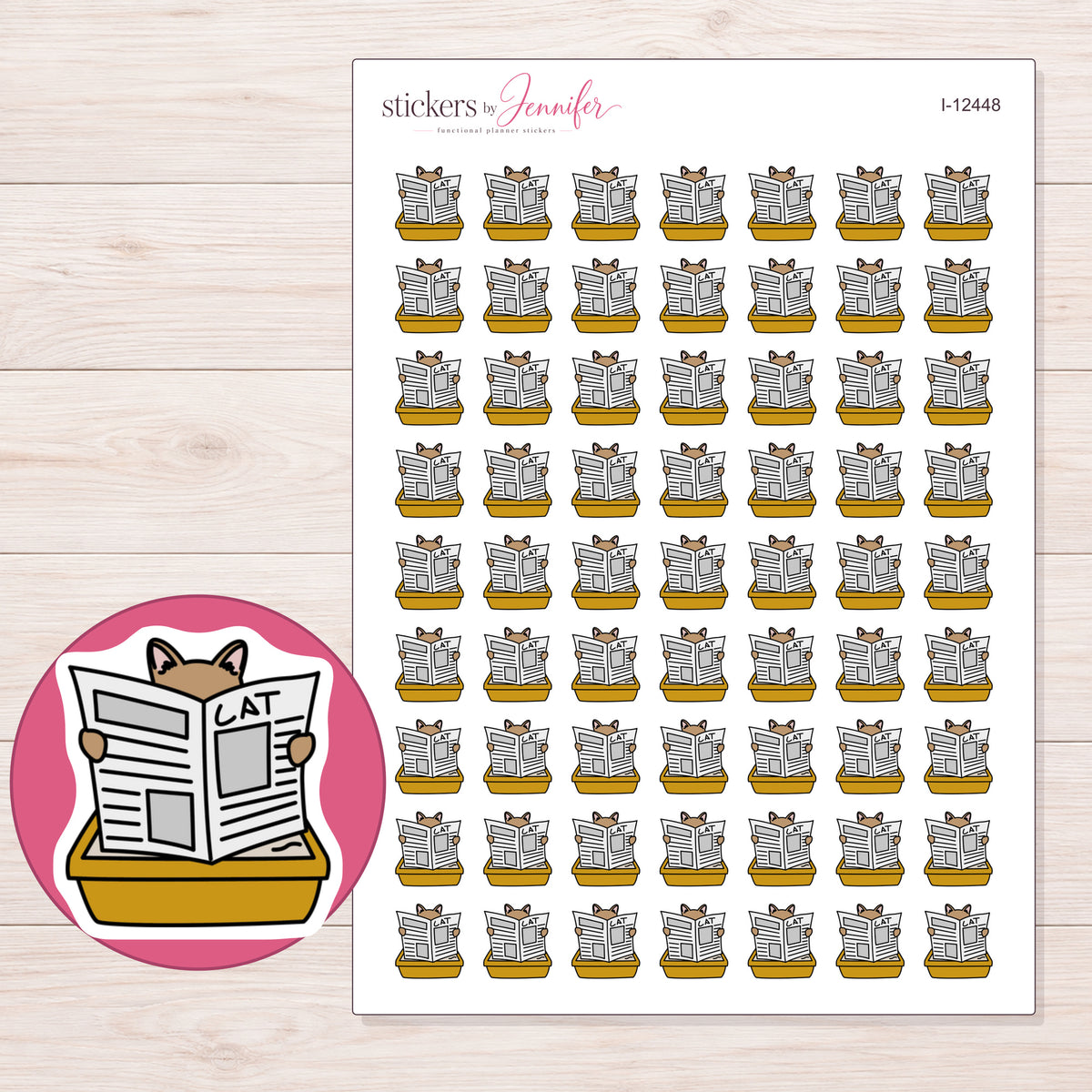 I-12448 planner sticker sheet with enlarged sticker detail