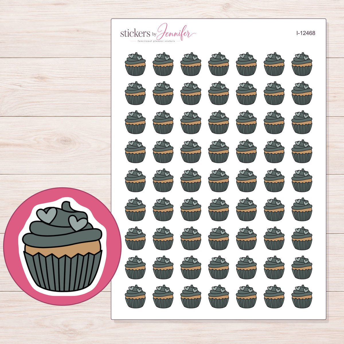 I-12468 planner sticker sheet with enlarged sticker detail