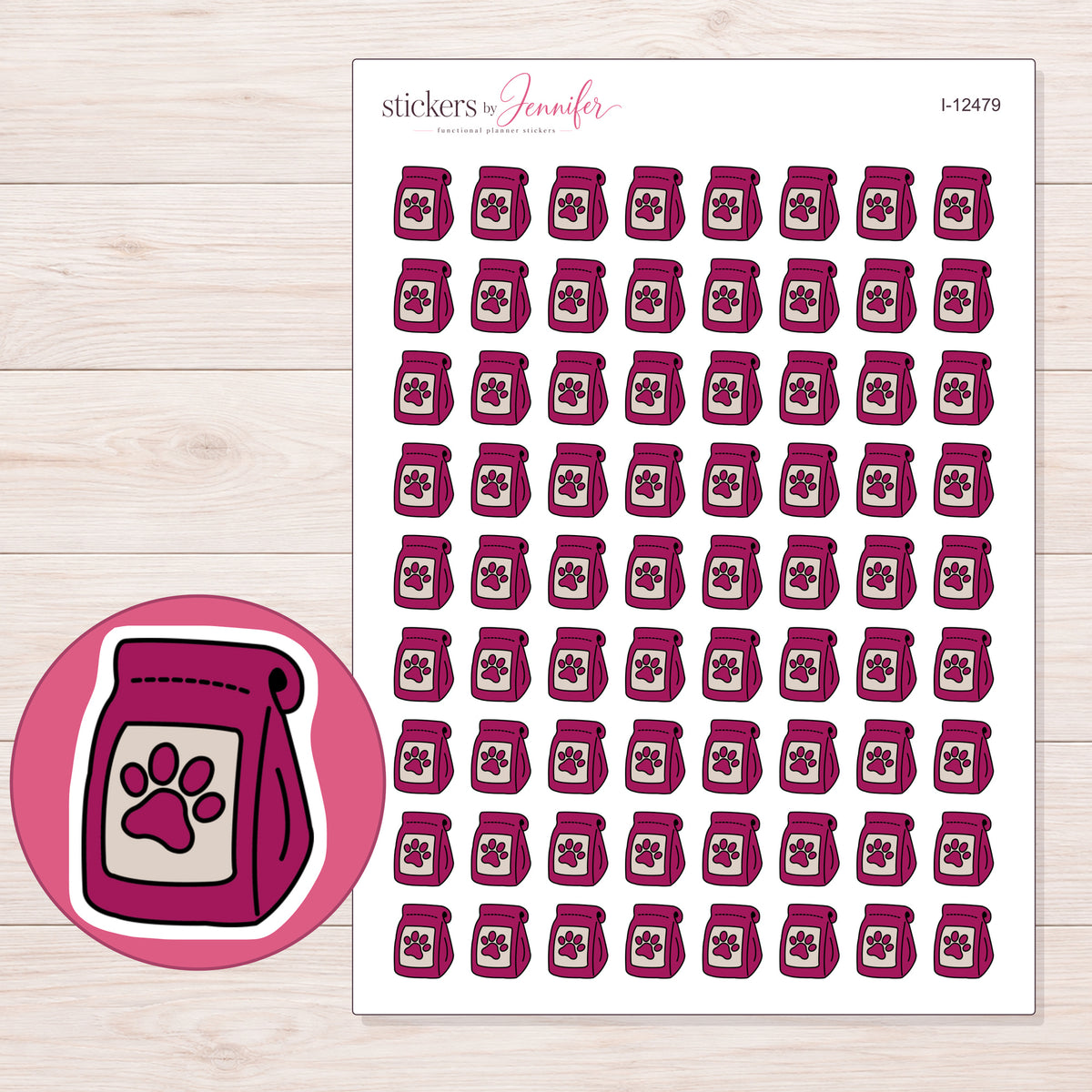 I-12479 planner sticker sheet with enlarged sticker detail