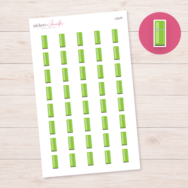 Apple Green Two-Door Fridge Planner Stickers | I-1249