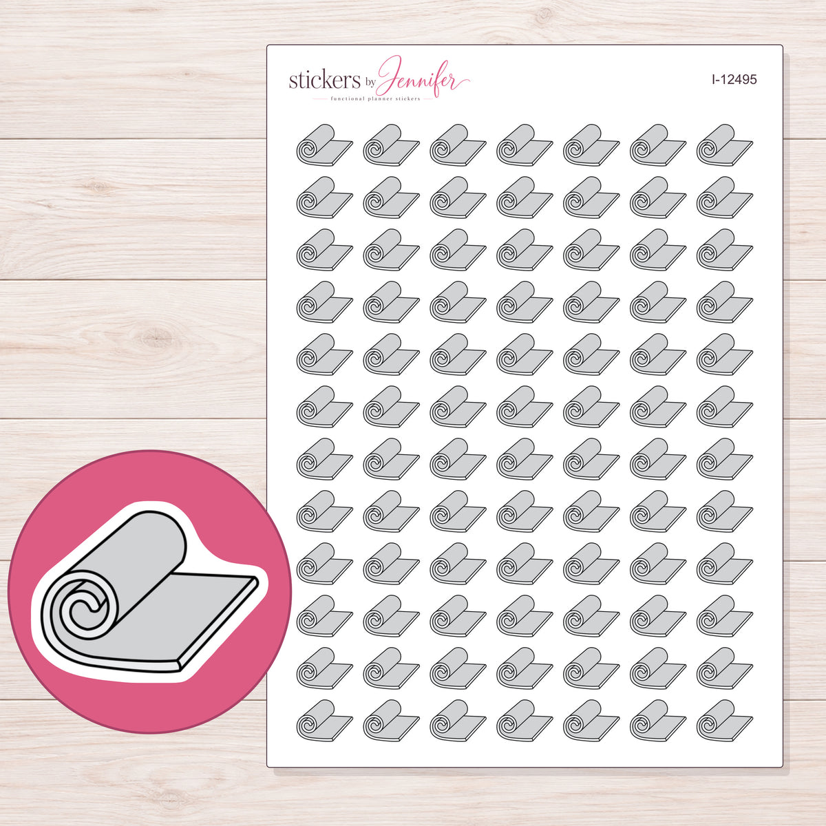 I-12495 planner sticker sheet with enlarged sticker detail
