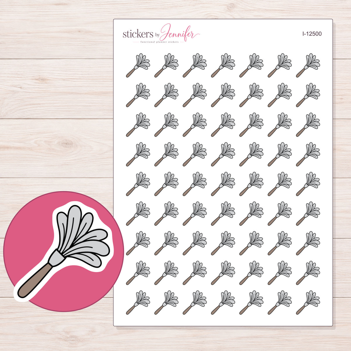 I-12500 planner sticker sheet with enlarged sticker detail