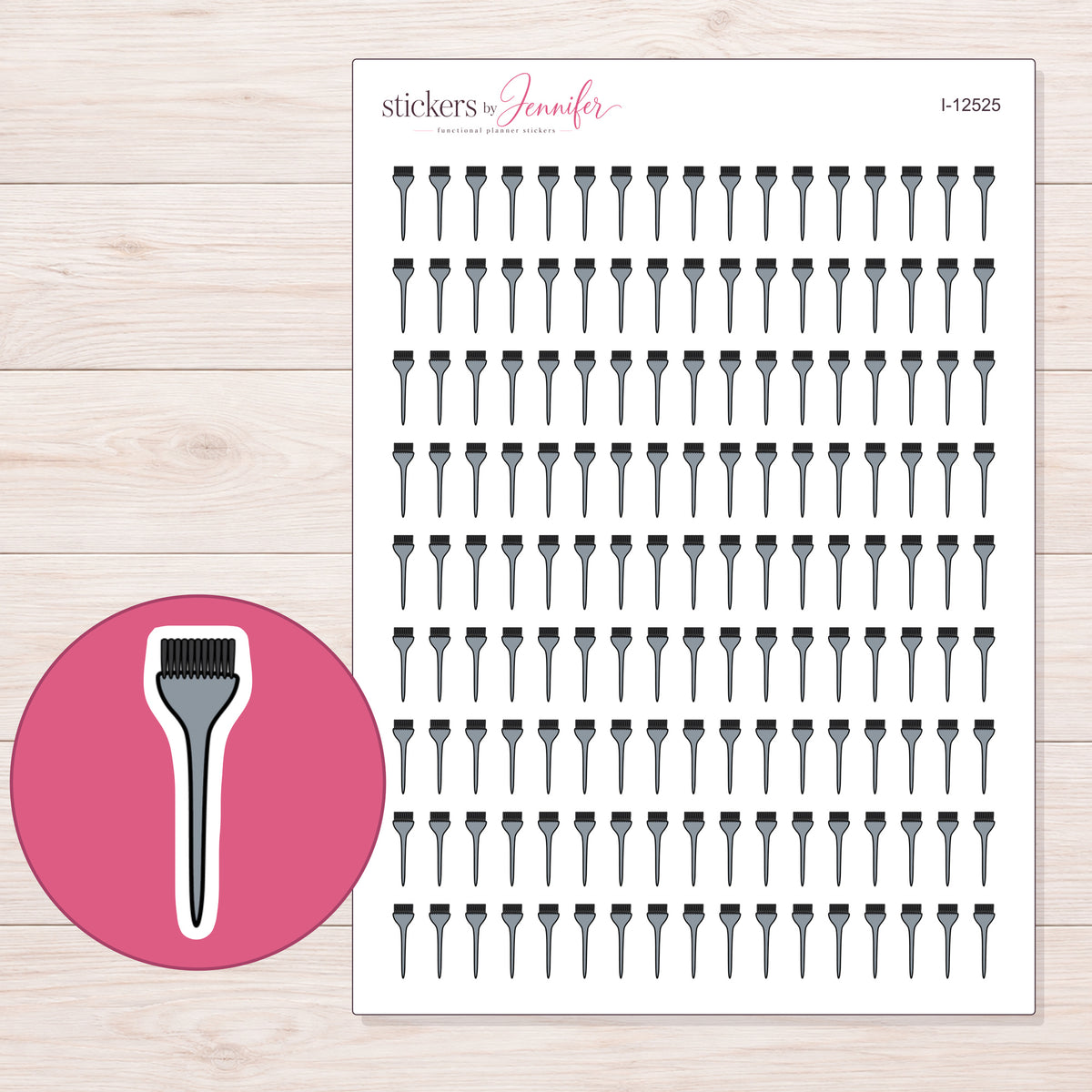 I-12525 planner sticker sheet with enlarged sticker detail