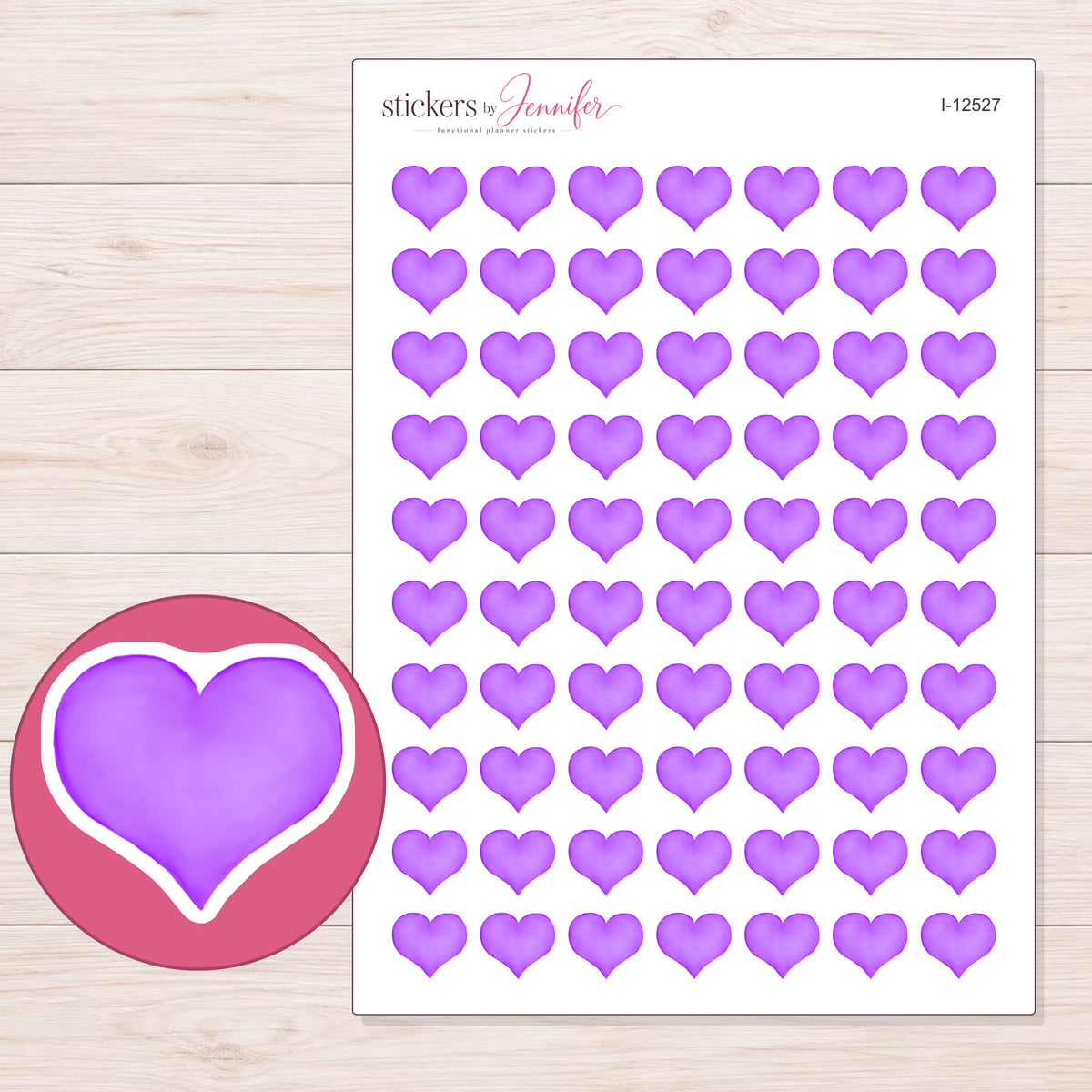 I-12527 planner sticker sheet with enlarged sticker detail
