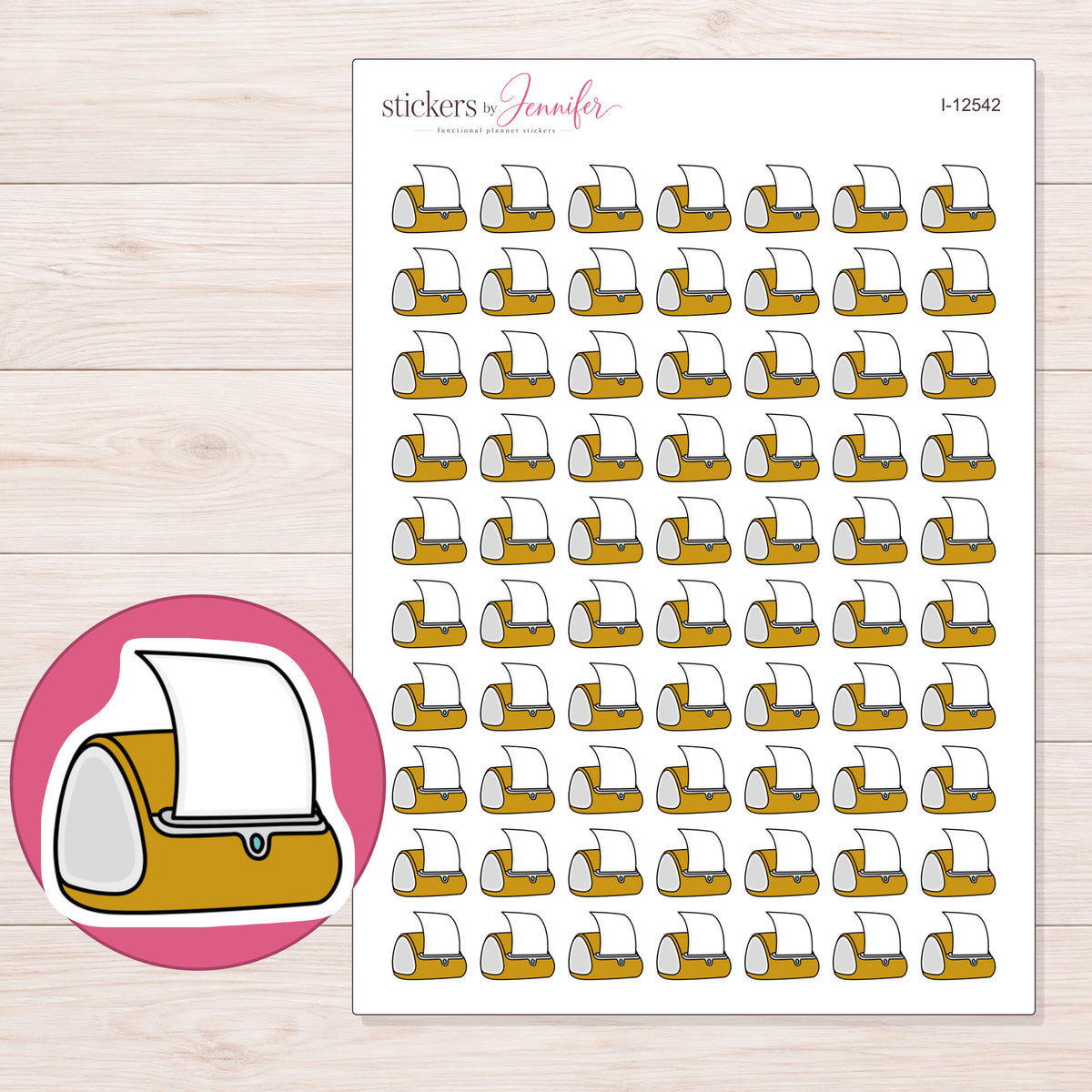 I-12542 planner sticker sheet with enlarged sticker detail