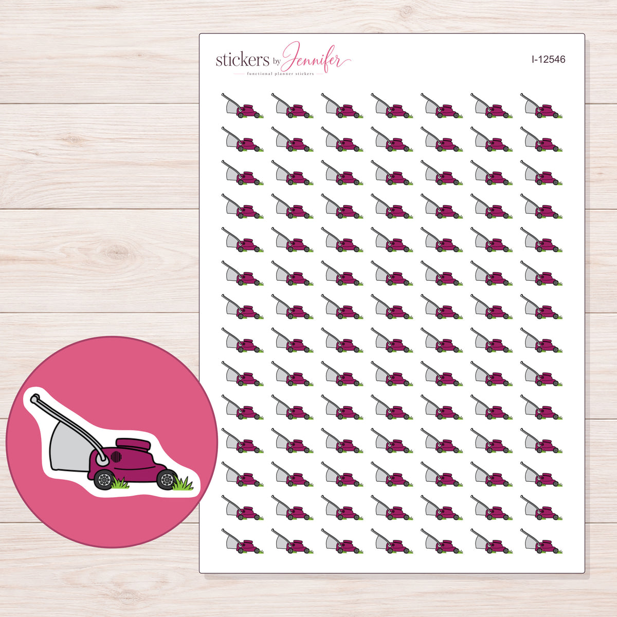 I-12546 planner sticker sheet with enlarged sticker detail
