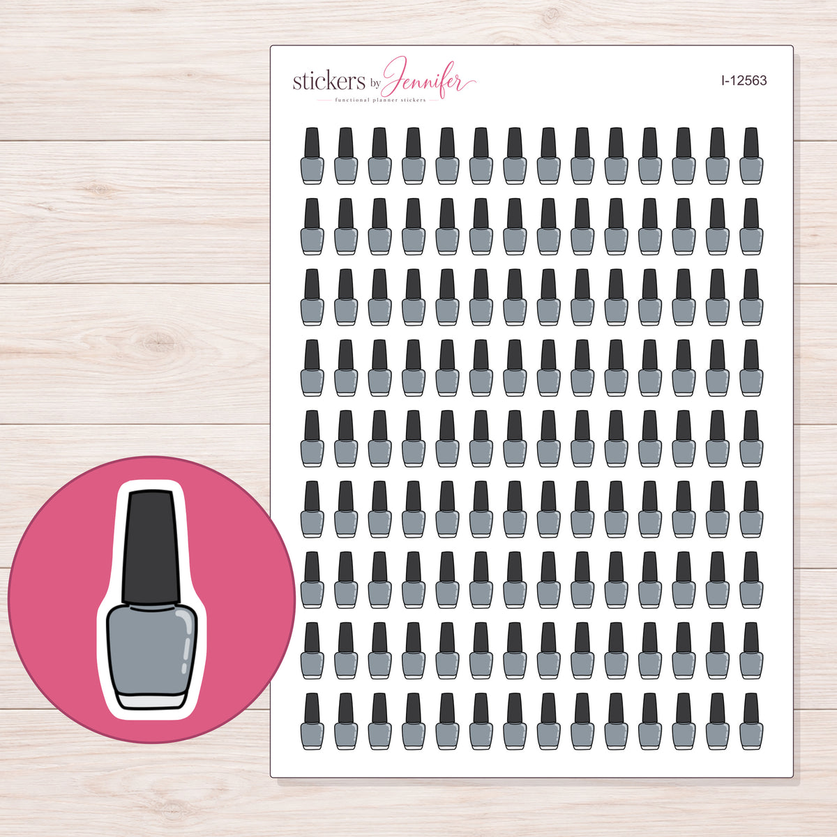 I-12563 planner sticker sheet with enlarged sticker detail