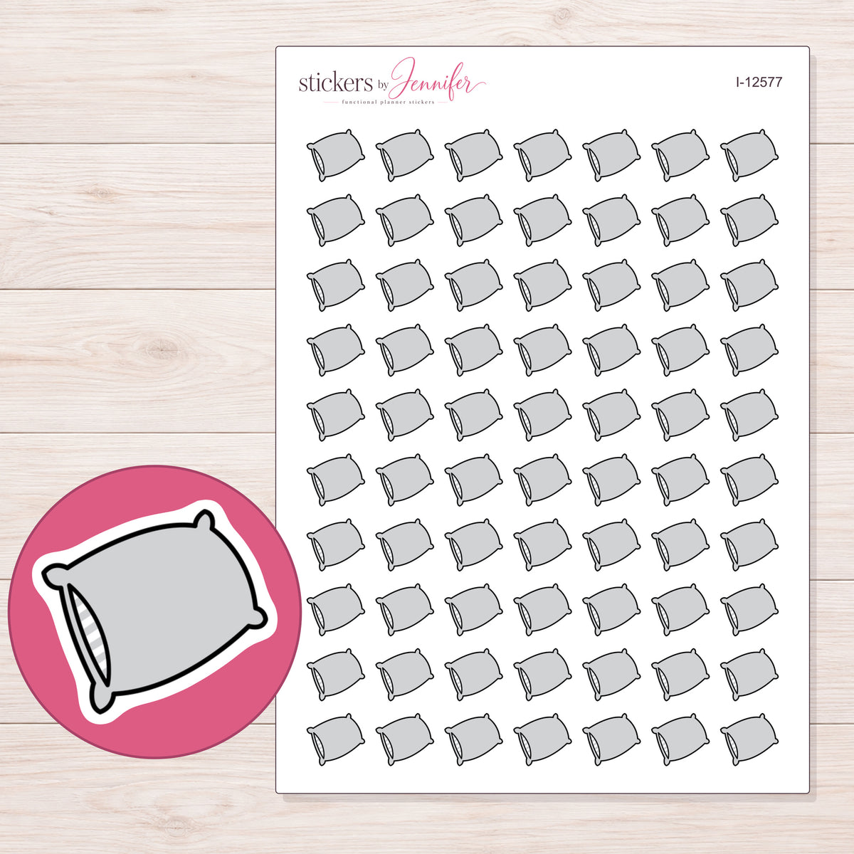 I-12577 planner sticker sheet with enlarged sticker detail
